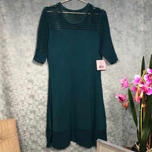 Nanette Lepore Ocean Teal Blue Stretch Dress Sz XL